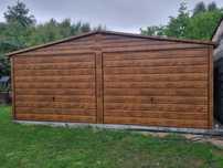 Garaż blaszany drewnopodobny 6x5m garaz (7x6 8x7 9x8, na wymiar)