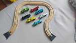 7 aut hot wheels z drewna plus tor do jazdy