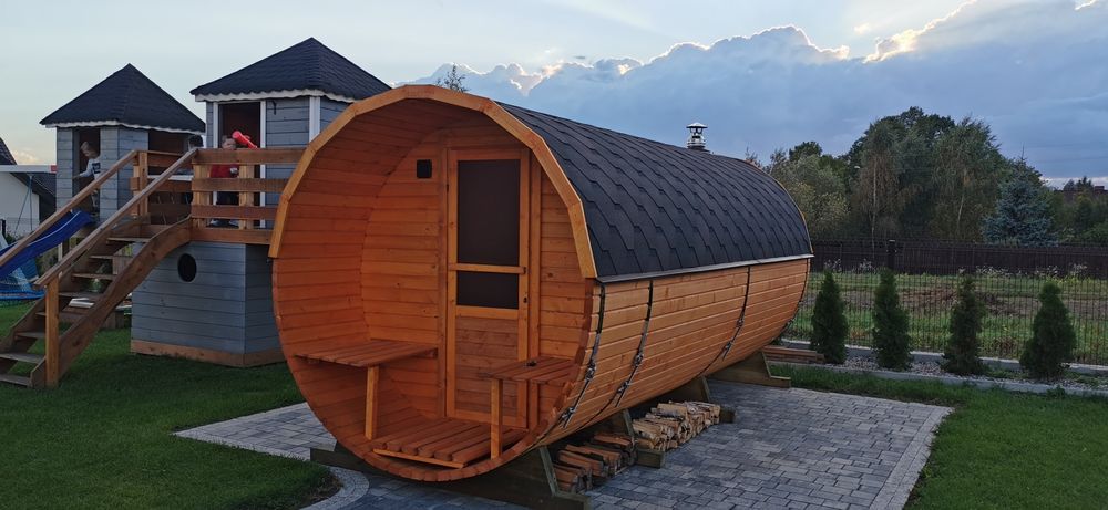 Sauna ogrodowa beczka 4 m agroturystyka producent