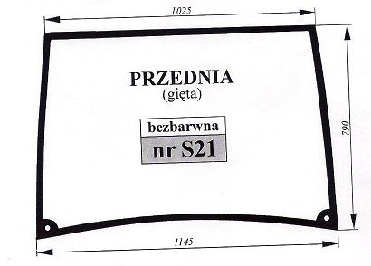 Zetor Major 80, Farmtrac  80, 535, 555, - szyba S 21
