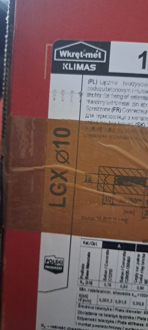 Kołki do styropianu LGX  10x260