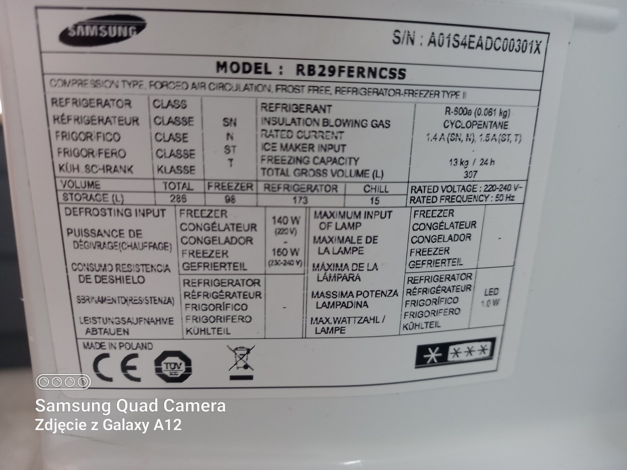 Lodówko zamrażarka Samsung RB29FERNCSS