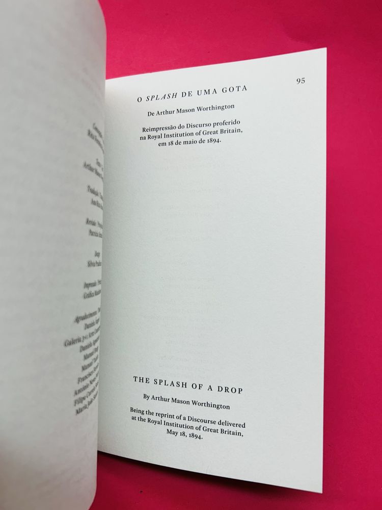 O SPLASH DE UMA GOTA De Arthur Mason Worthington Raro