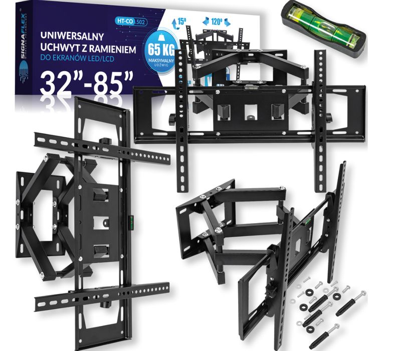 SOLIDNY uniwersalny obrotowy uchwyt do telewizora wieszak tv 32-85"