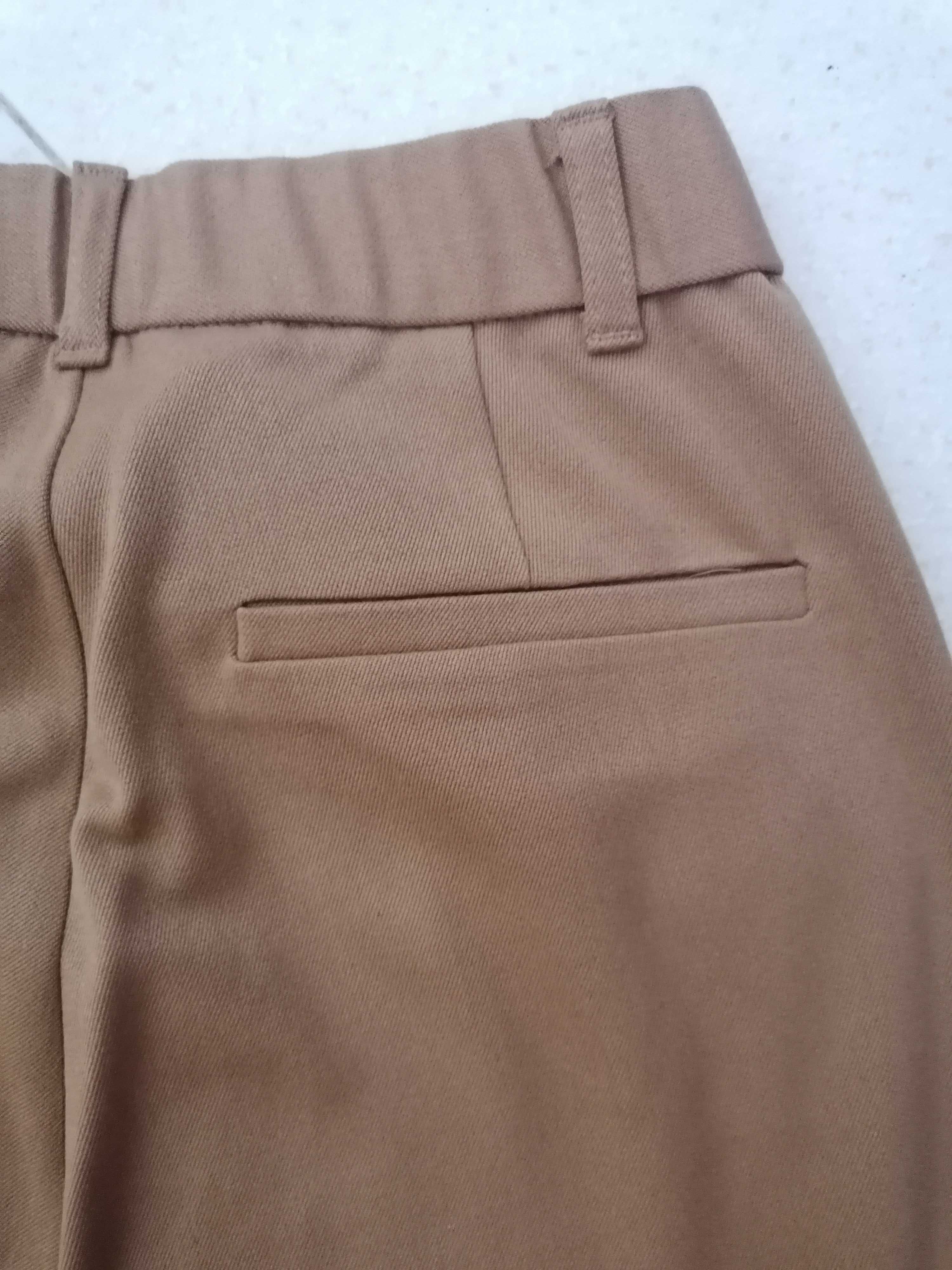 Calças de cor camel/castanho da Zara, tamanho Xs. NOVAS!