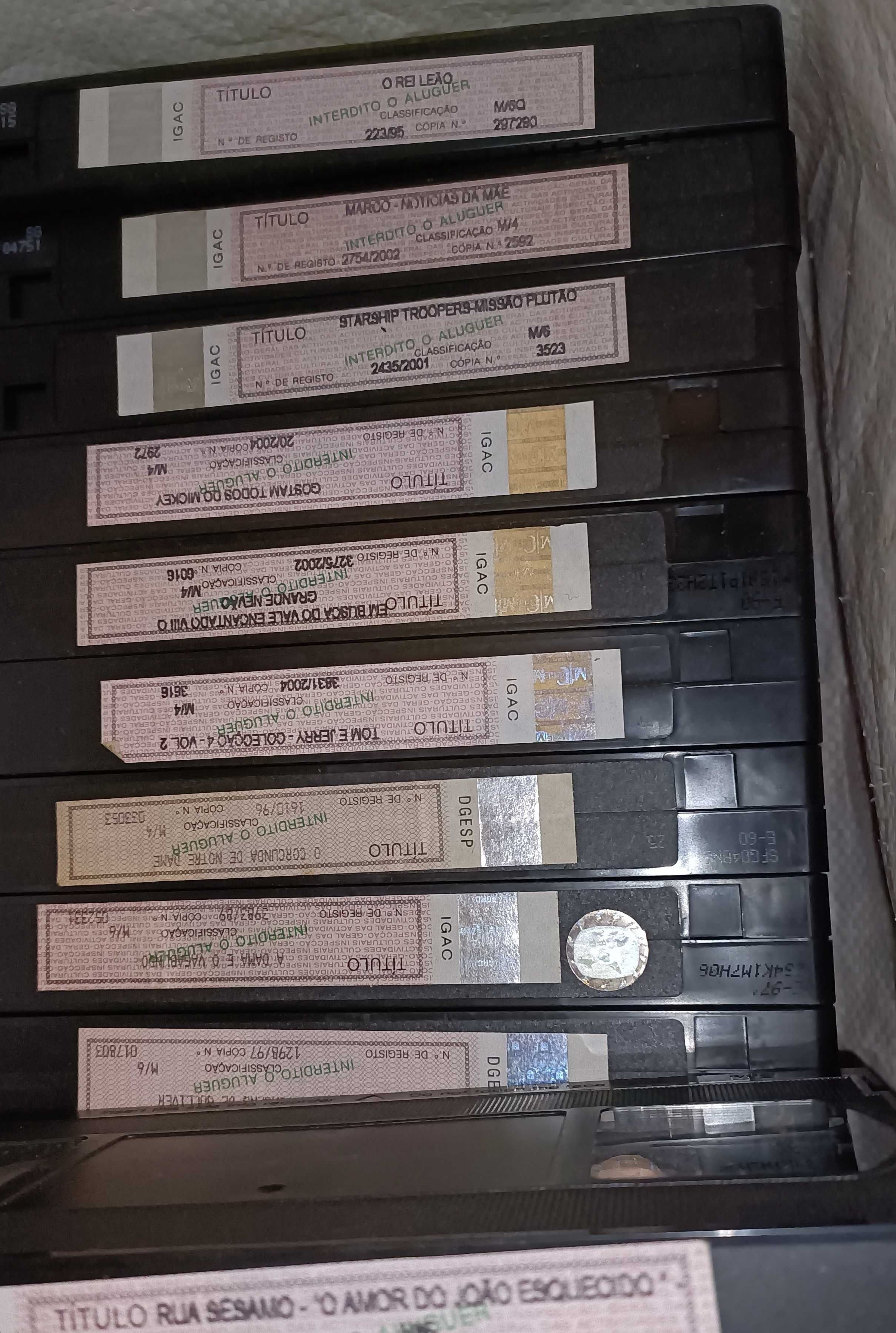 VHS, lote de 100 VHS cassetes video