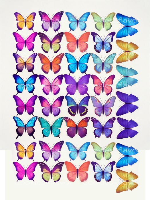 Харчовий друк, цукровий друк, вафельні картинки, метелики на торт