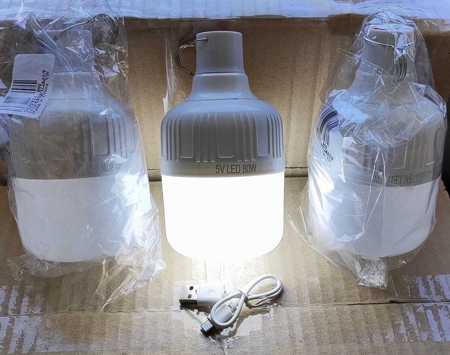 Лампа акумуляторна 80W 5V світлодіодна. Нова. Є Кількість.