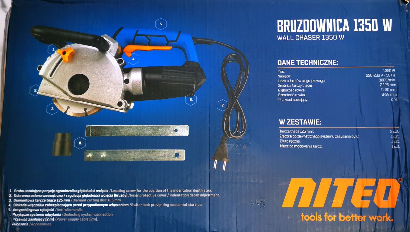 NOWA bruzdownica 1350W Dekra niteo