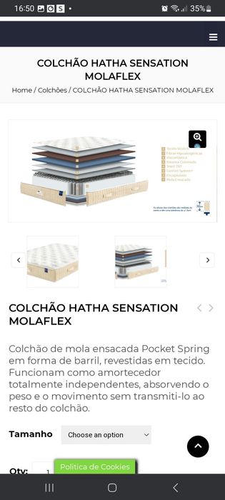 Colchão de cama de casal Molaflex