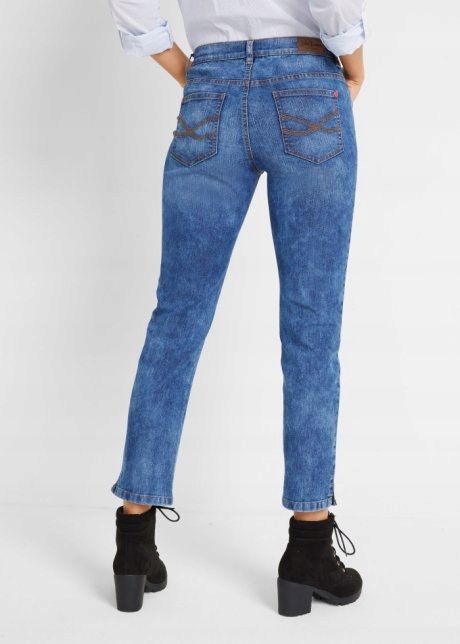 AF5526 jeansy z haftami damskie r.40