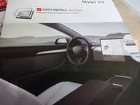 Tesla Y/3 Матовое и HD защитное каленое стекло