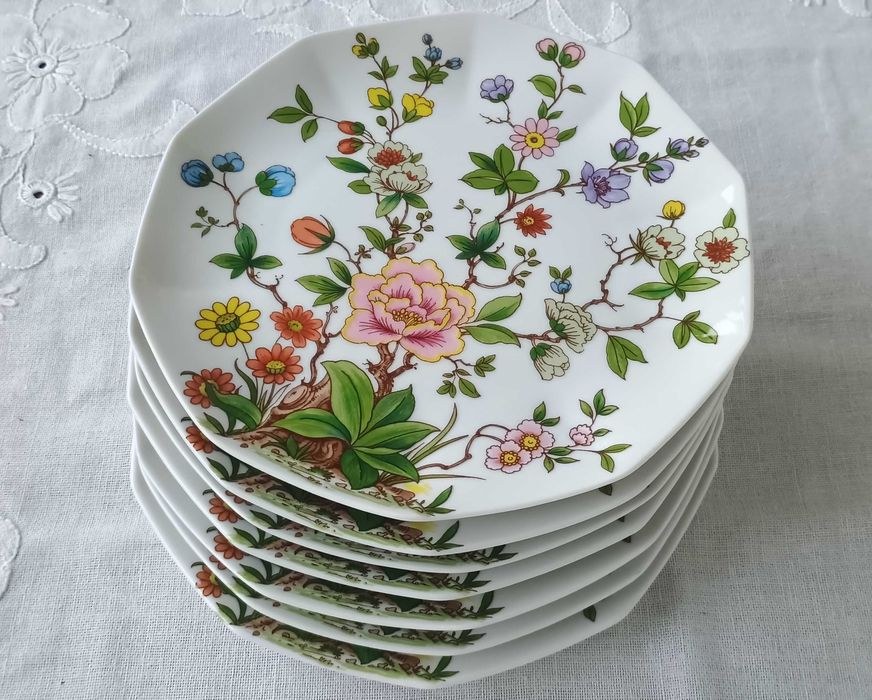 Komplet 7 talerzy deserowych – Kaiser W. Germany, dekoracja „Nanking”