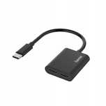 HAMA adapter hub 2w1 USB-C do słuchawek PC MacBook ładowarka 100W