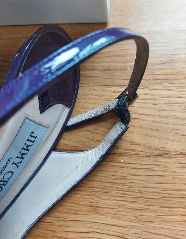 Jimmy Choo fioletowe skorzane czolenka 36