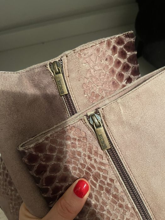 Kozaki kowbojki skora weża na obcasei Just Cavalli