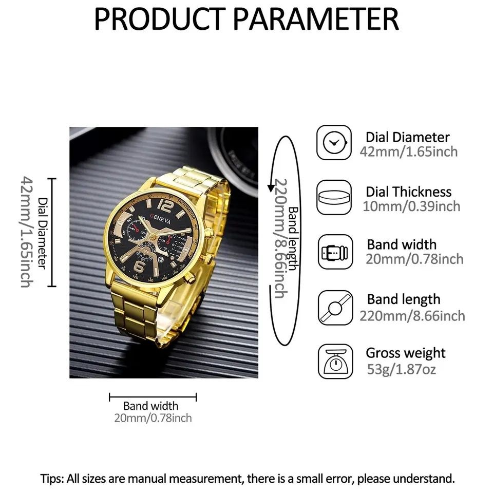 Стильные мужские часы + браслет, отличный вариант подарка