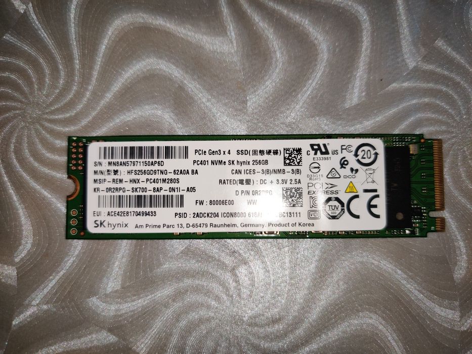 SSD SK HYNIX PCI Express 3 nvme 2280 256GB