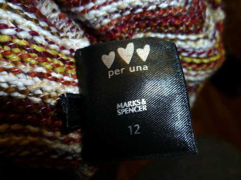 Легкая кофта MARKS & SPENCER Per Una р.М рукава 3/4 вязаная в полоску