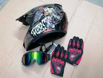 Capacete Novo Downhill, Motocross, Enduro, Luvas, Óculos, tudo Novo!