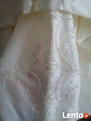 Suknia ślubna z długim trenem roz. 38 welon