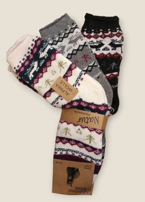 Skarpety damskie wełniane z Alpaki 3 pary