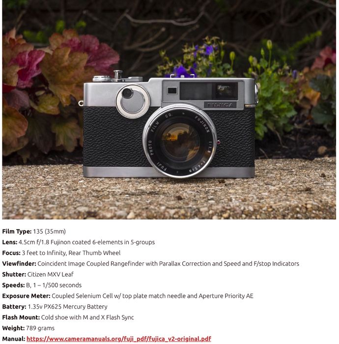 Aparat fotoraficzy,unikat, Fujica v2