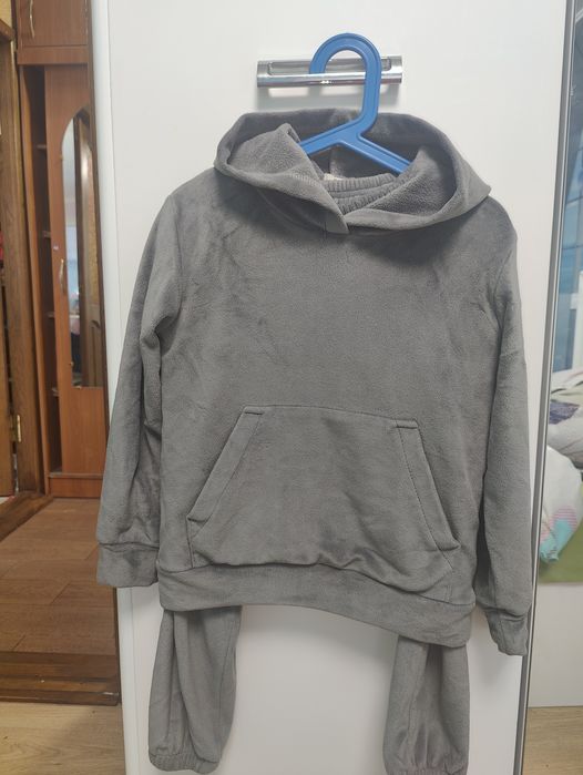 Костюм теплий велюровий теплий для двійні 116 синій сірий