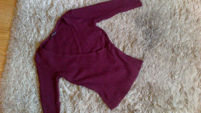 Bluzka czarna burgundowa czerwona sweter czarny czerwony Bershka 36