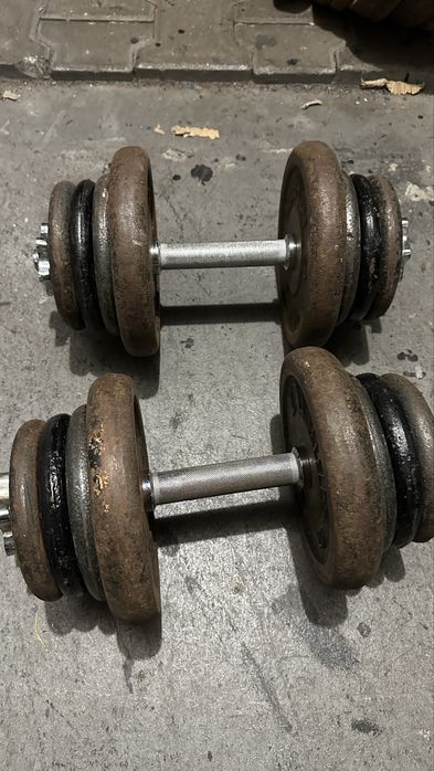 Hantle 40kg 20kg x 2 obciazenie zeliwne gryfy silownia