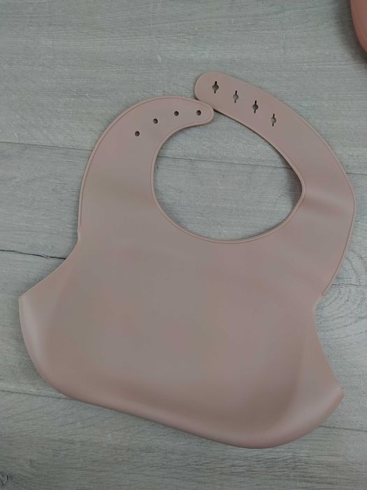 COTTONBEBE Śliniak Silikonowy z Kieszonką Wodoodporny Regulowany 2 szt