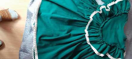Zielona sukienka 104-110 X Ręczne wystroje cudo