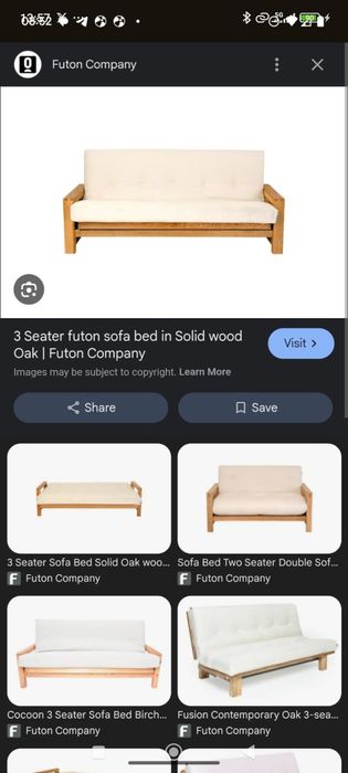 Sofa cama 3 lug. Futon Company em madeira maciça