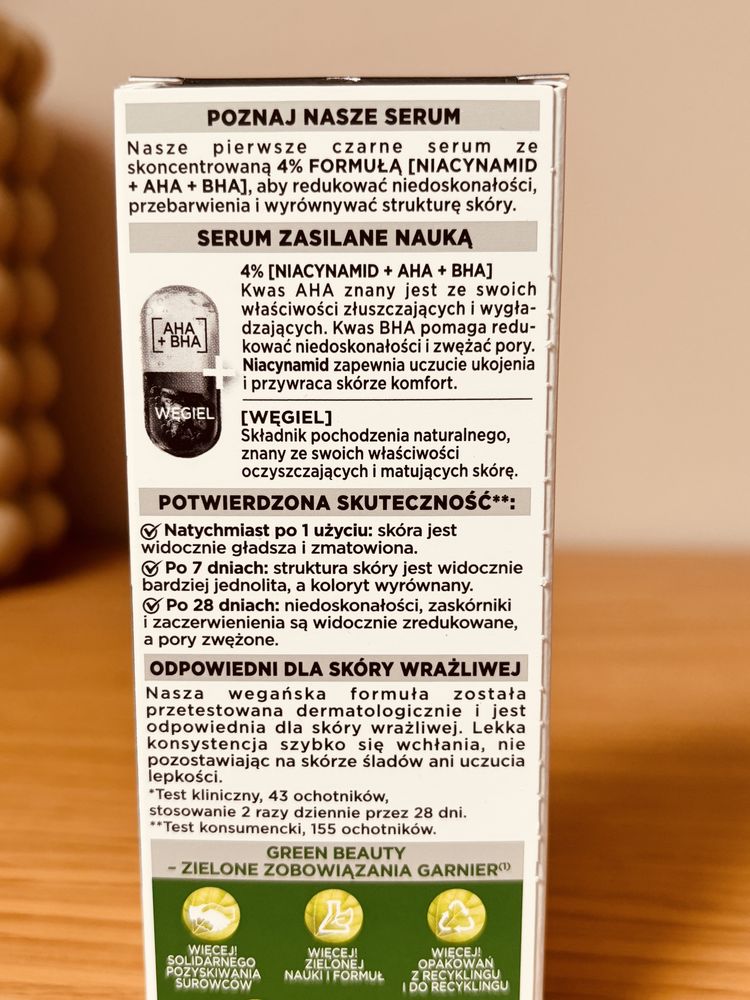 Garnier Pure Active AHA + BHA + Węgiel Serum Przeciw Niedoskonałościom