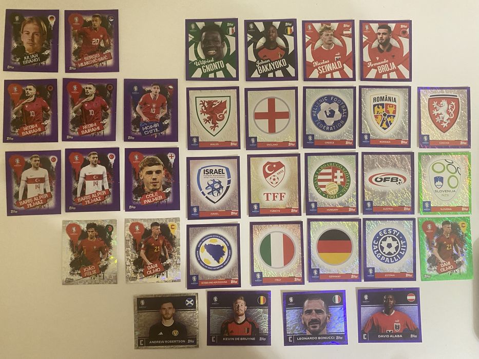 Евро 2024 золотые стикеры наклейки Топпс Панини