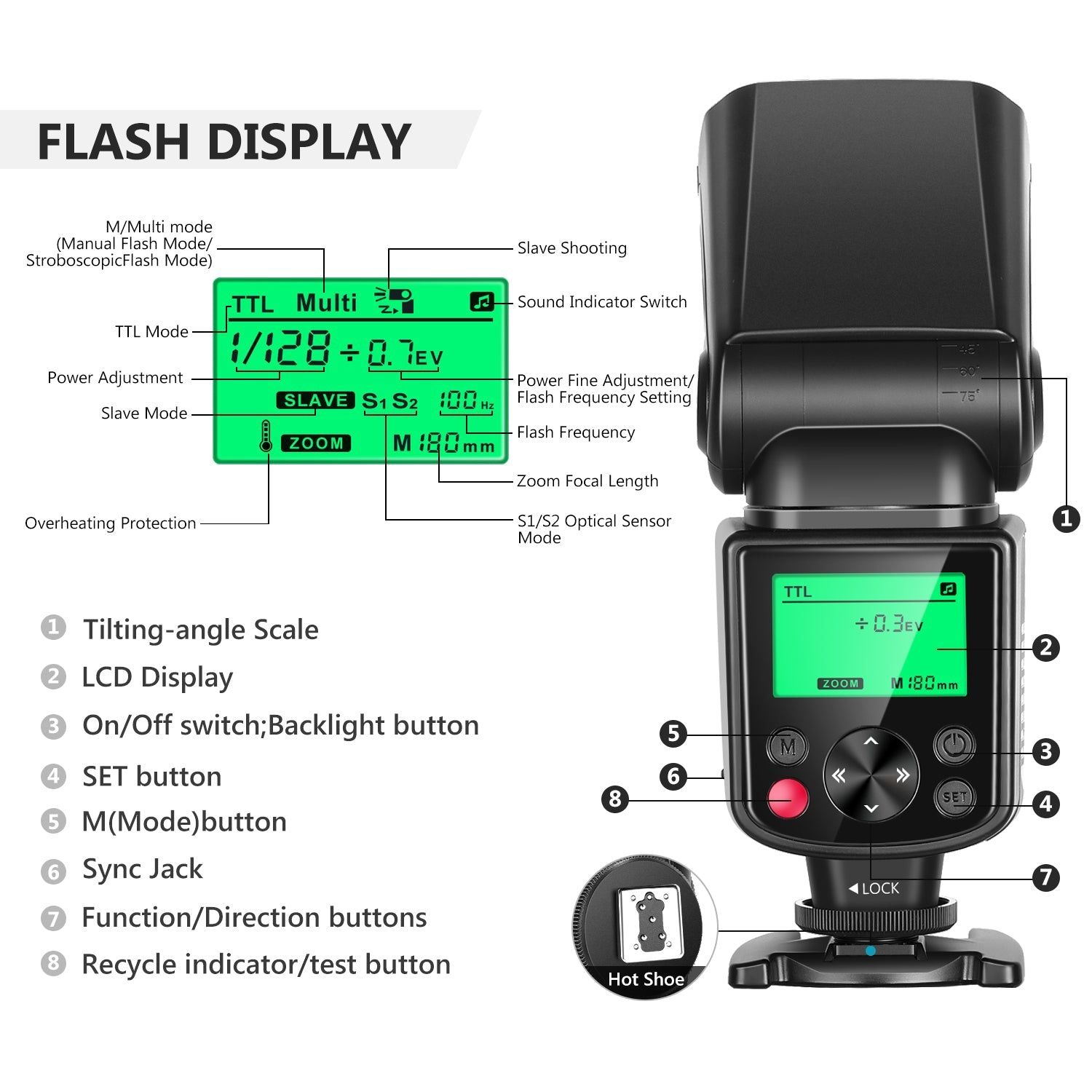 Flash Speedlite com visor NEEWER 750ii para SELADO Nikon