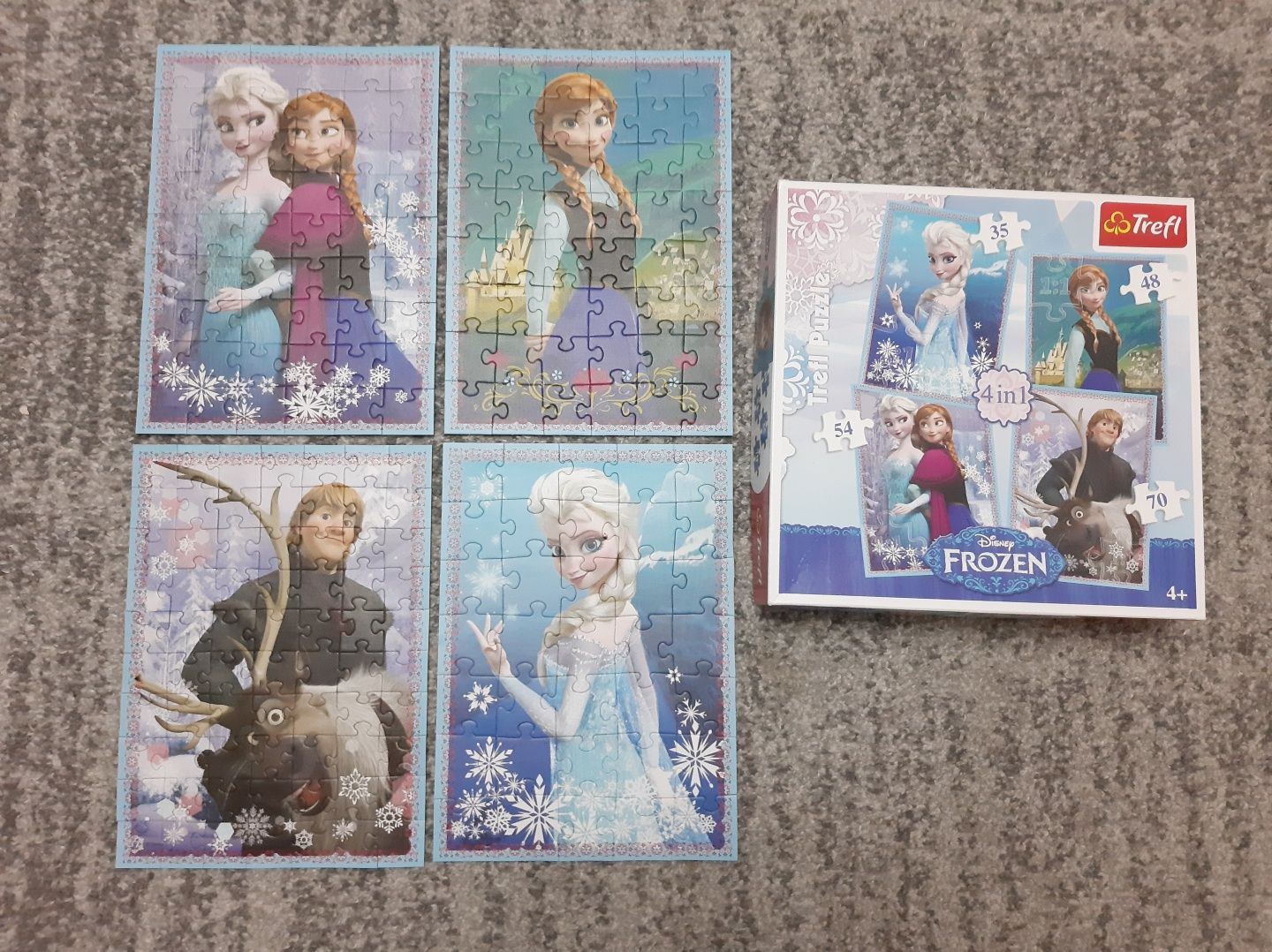 Frozen Kraina Lodu Elsa Anna Sven Kristoff Disney Trefl Puzzle 4 w 1