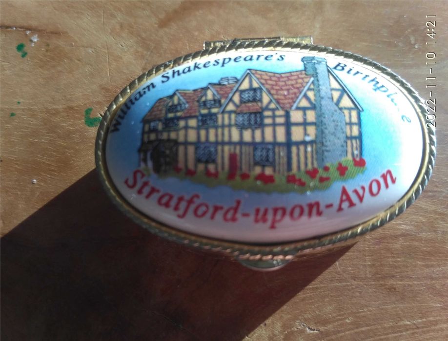 pudełko kasetka Miejsce urodzenia Williama Szekspira Stratford Avon