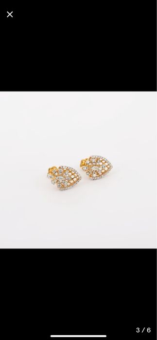 Brinco de ouro 14 k e diamante natural