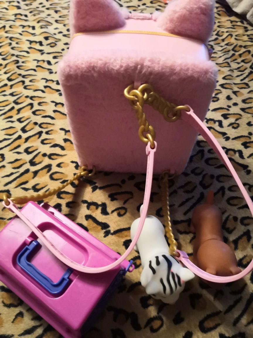 Mix zabawek dla dziewczynki plecak domek kotek piesek klatka