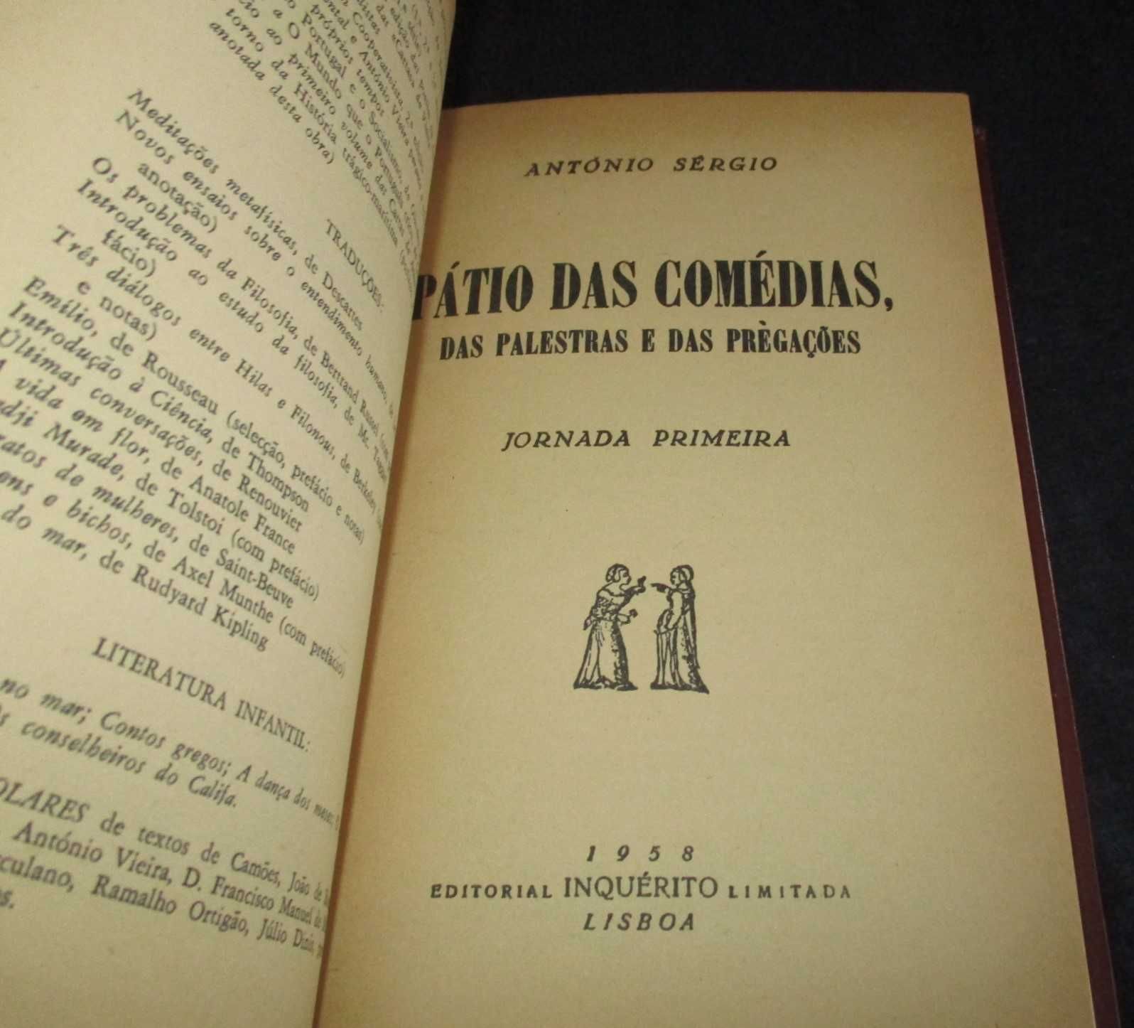 Livro Pátio das Comédias das Palestras e das Pregações António Sérgio