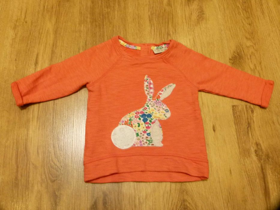 rozm 74 NEXT bluza pomarańczowa Króliczek