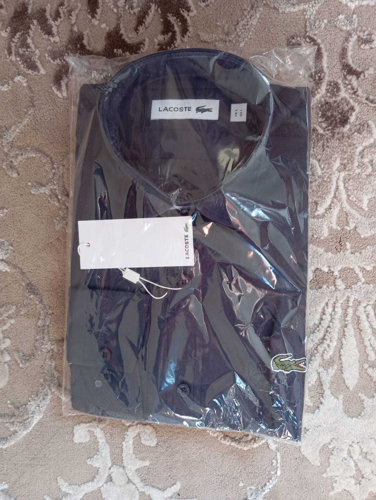 Koszula męska Lacoste regular fit, granatowa rozmiar L promocja