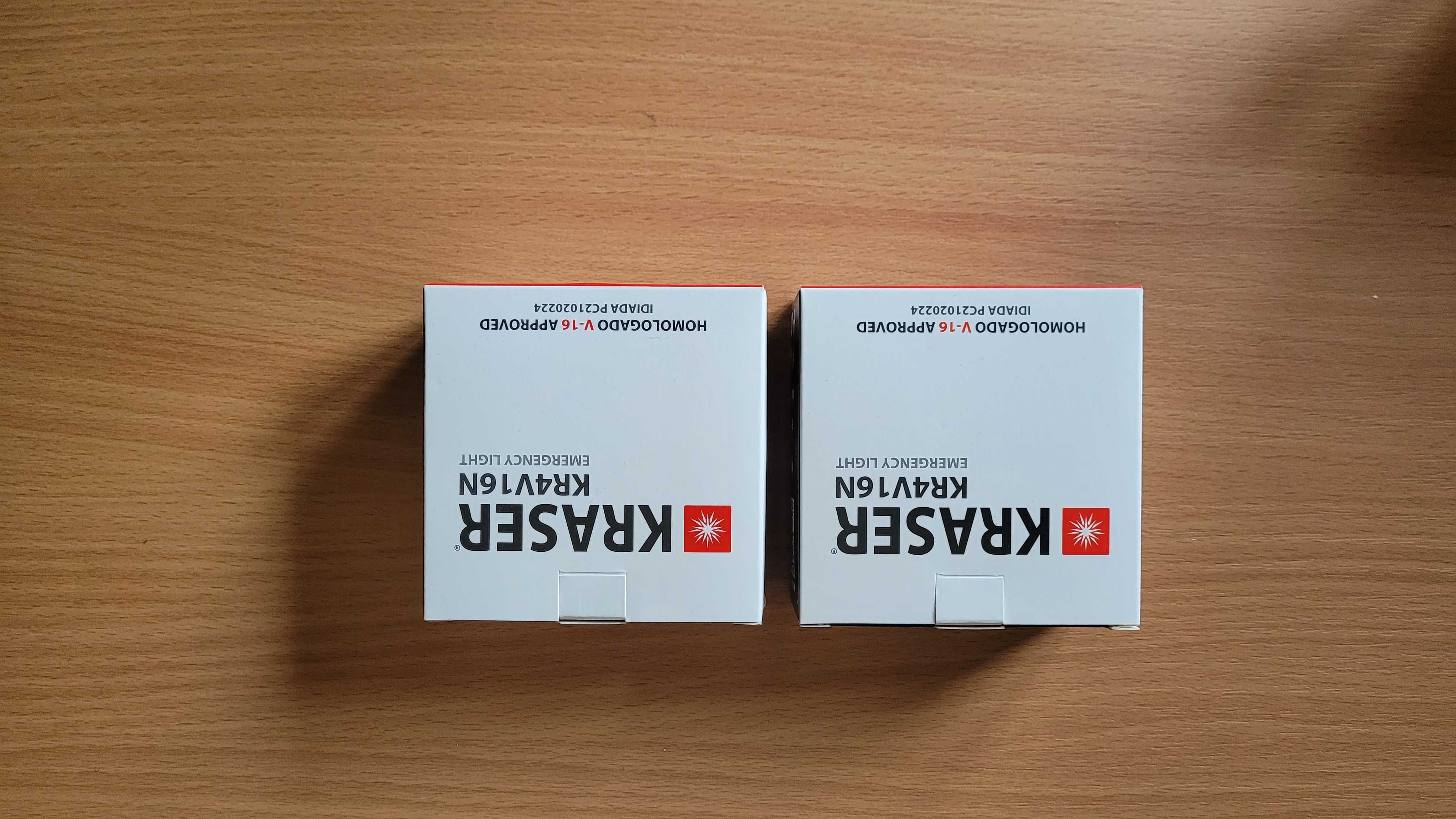 KRASER KR4V16NP2 2x Światło Awaryjne LED V16 z Homologacją + latarka