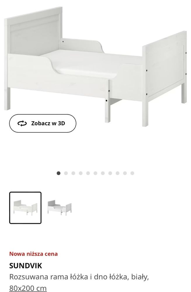 Łóżeczko rozsuwane IKEA SUNDVIC używane