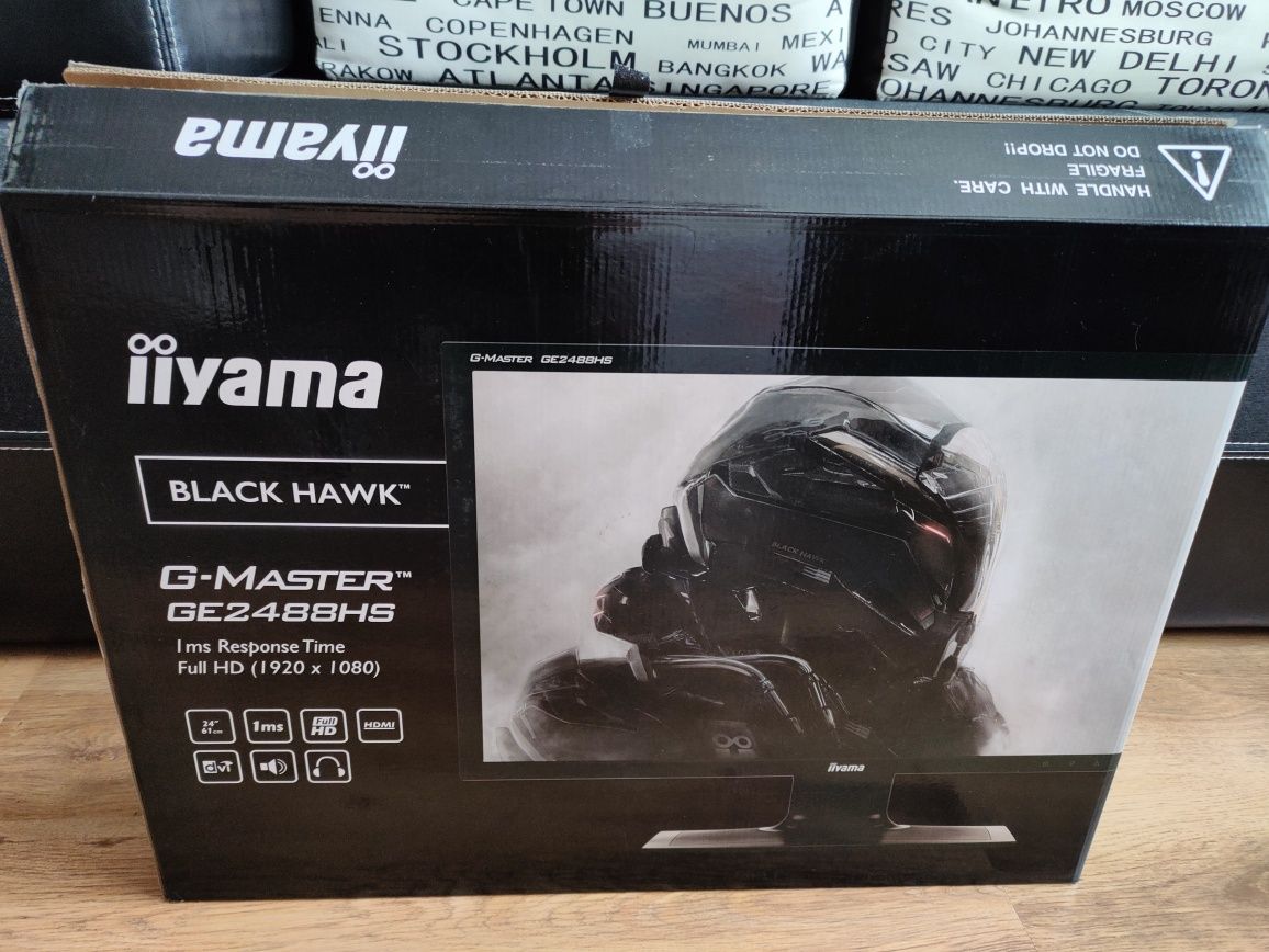 2 monitory iiyama G-Master GE2488HS + uchwyt do monitorów ART L-21N