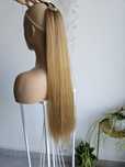 Długa kitka kucyk miodowy blond 60 cm na gumce proste włosy  K-10