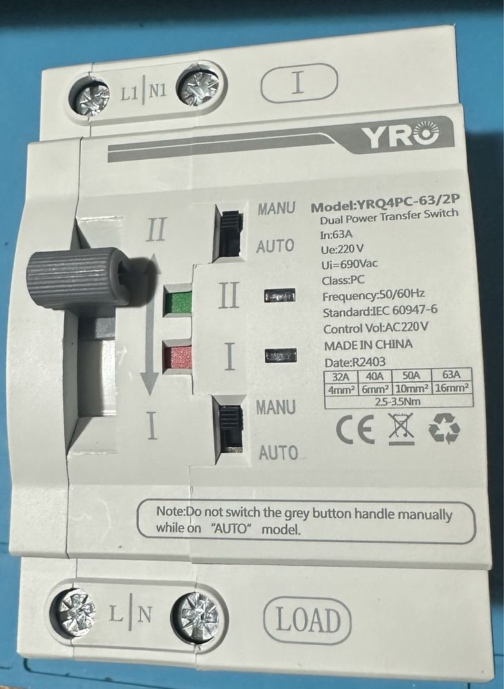 Автоматичний перемикач АВР YRQ4PC-63