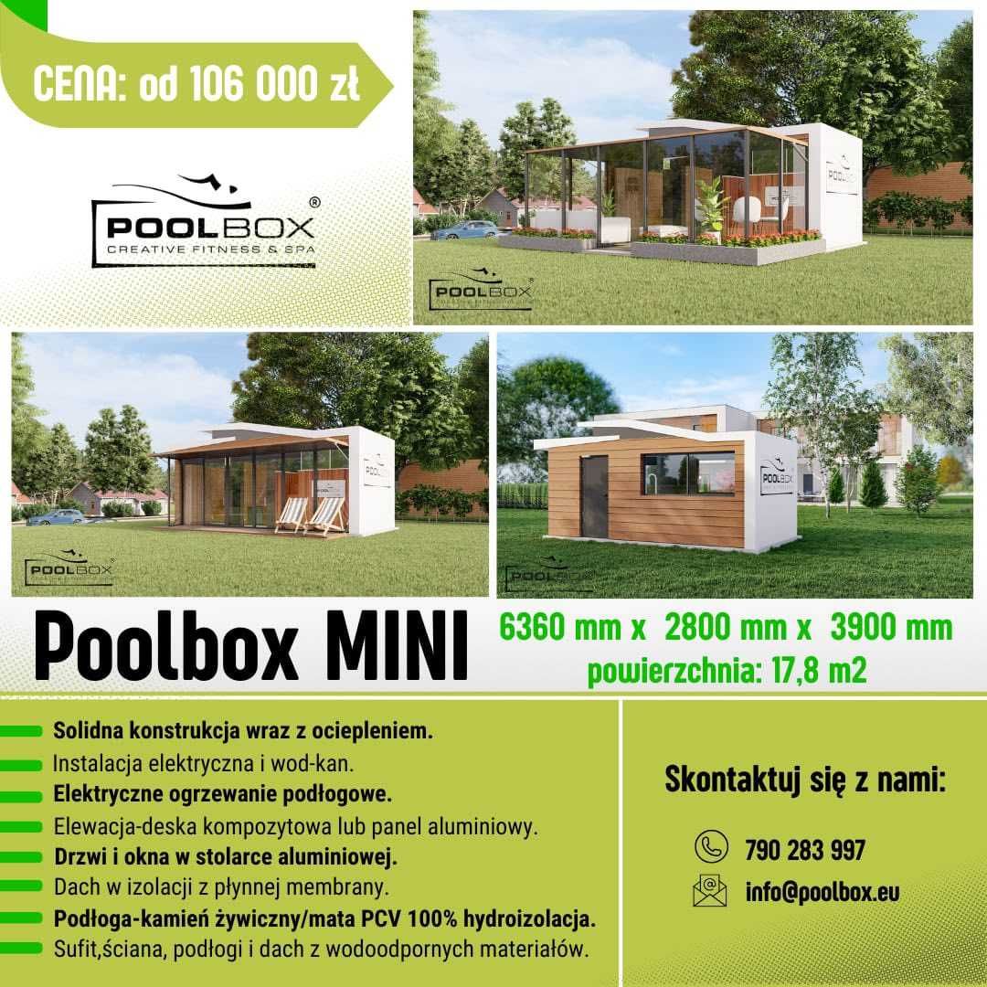 PoolBox Całoroczne Basen lodowy Bieżnia Przeciwprąd Sauna Jacuzzi