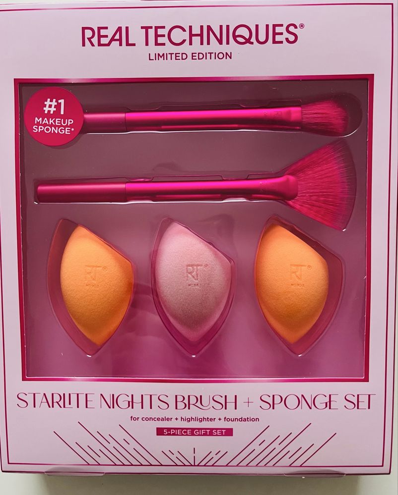 Real Techniques Limited Edition Starlite Nights Brush pędzle + Gąbka,